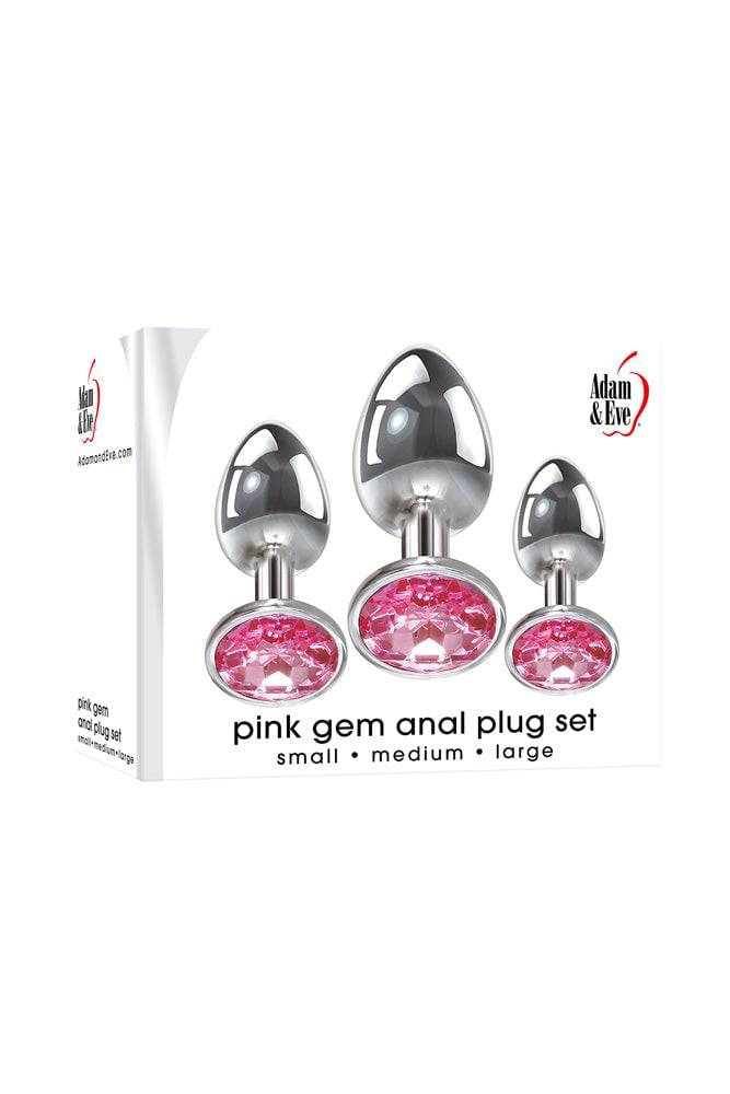 Adam & Eve - Pink Gem Anal Plug Set - Stag Shop