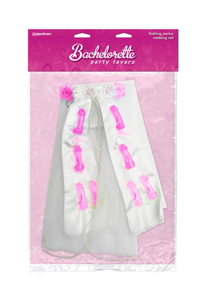 Pipedream - Bachelorette Party Favors - Light Up Veil with Penis Lights - Stag Shop