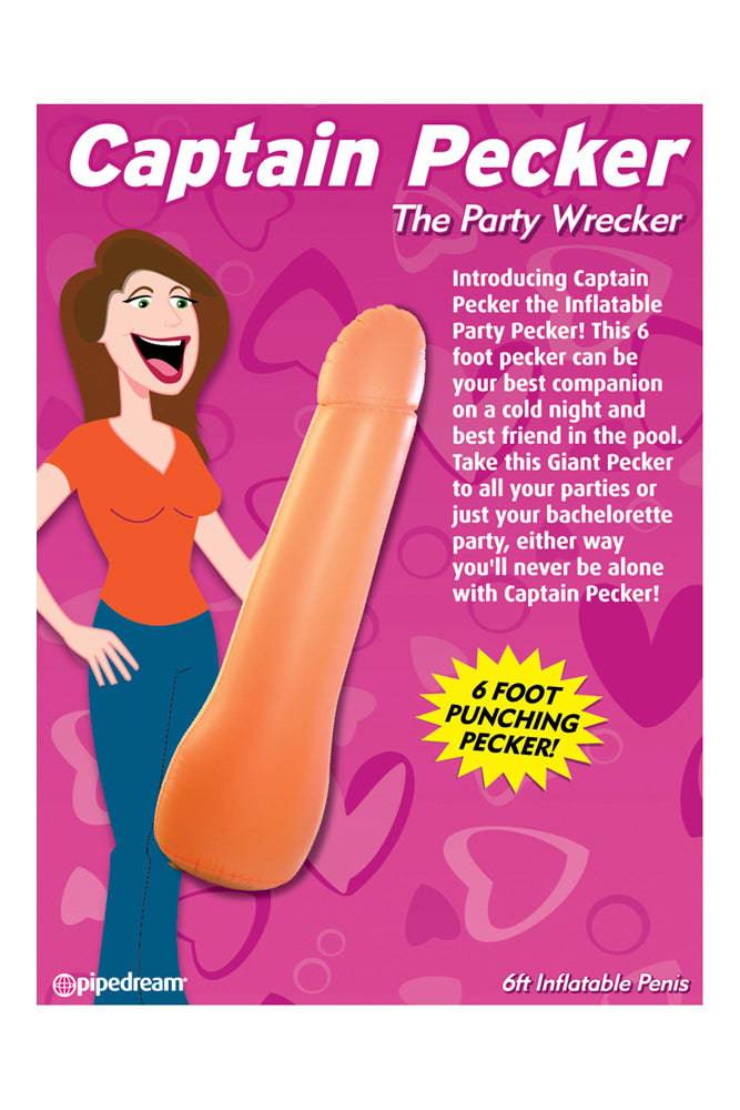 Pipedream - Bachelorette Party Favors - Captain Pecker - The 6' Inflatable Party Pecker - Stag Shop