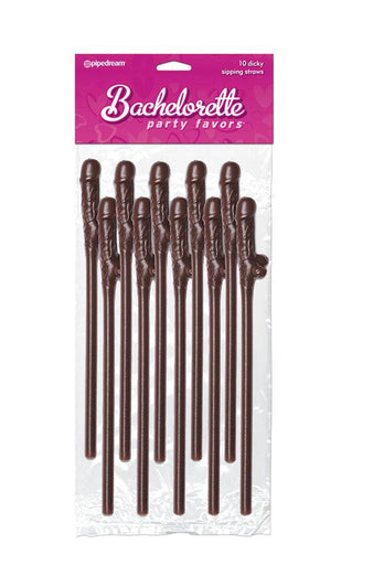 Pipedream - Bachelorette Party Favors - Dicky Sipping Straws - 10 pack - Stag Shop
