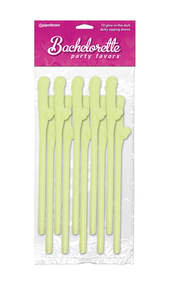 Pipedream - Bachelorette Products - Glowing Dicky Sippy Straws - Stag Shop
