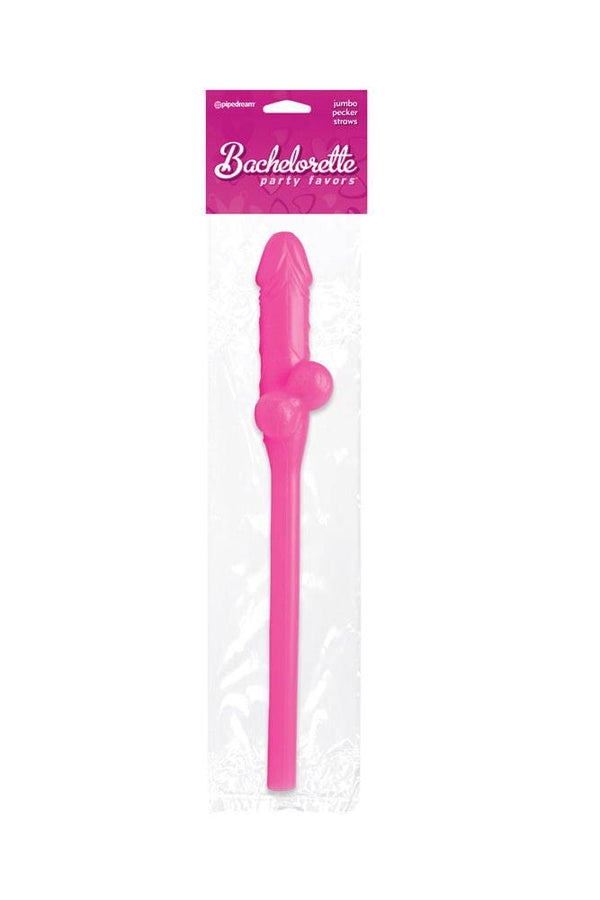 Pipedream - Bachelorette Party Favors - Jumbo Pecker Straw - Pink - Stag Shop