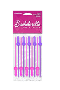 Thumbnail for Pipedream - Bachelorette Party Favors - Mini COCKtail Straws - Pink/Purple - 10 pack - Stag Shop