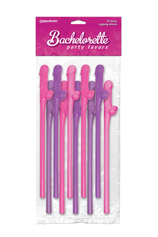Pipedream - Bachelorette Party Favors - Dicky Sipping Straws - 10 pack - Stag Shop