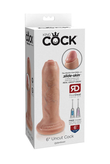 Pipedream - King Cock - Uncut Cock Realistic Dildo - 6 inch - Beige - Stag Shop