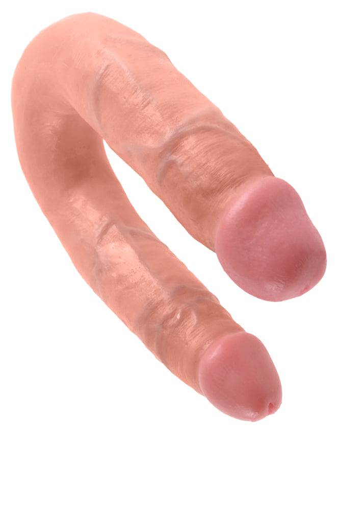 Pipedream - King Cock - Double Trouble Curved Ultra Realistic Double Ended Dildo - Medium - Beige - Stag Shop
