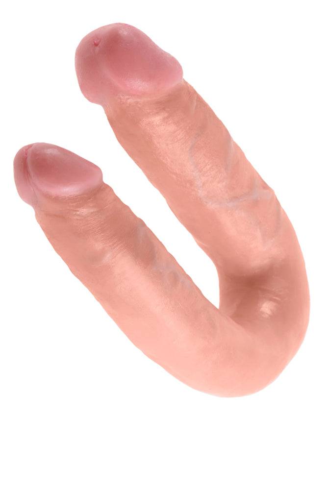 Pipedream - King Cock - Double Trouble Curved Ultra Realistic Double Ended Dildo - Medium - Beige - Stag Shop