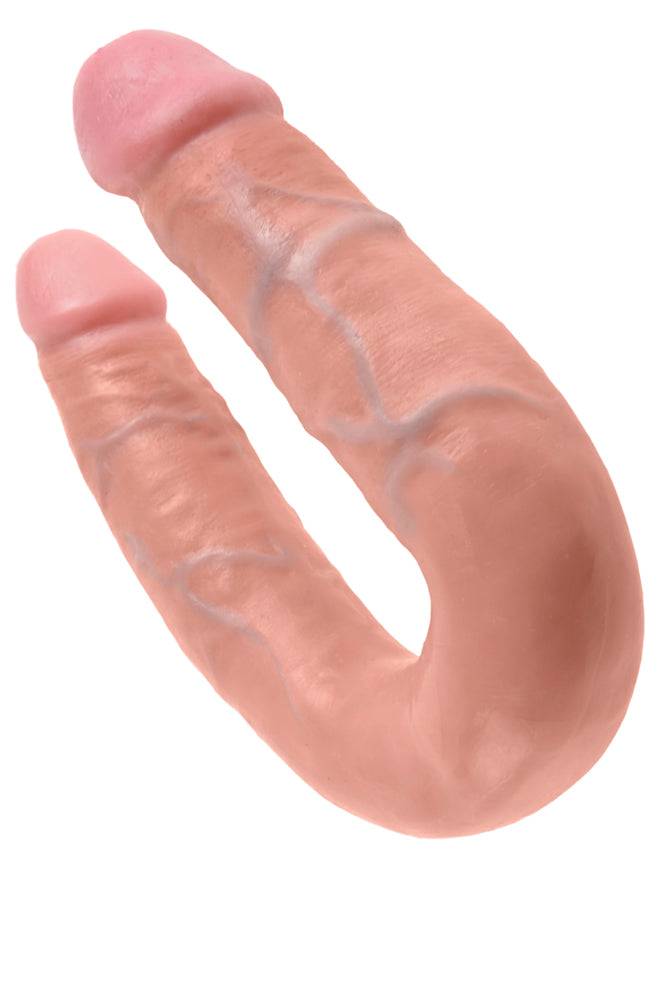 Pipedream - King Cock - Double Trouble Curved Ultra Realistic Double Ended Dildo - Medium - Beige - Stag Shop