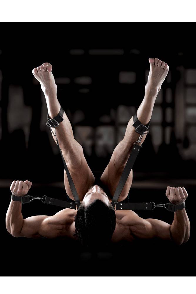 Pipedream - Command by Sir Richard's - Hogtie & Collar Bondage Restraint Set - Black - Stag Shop