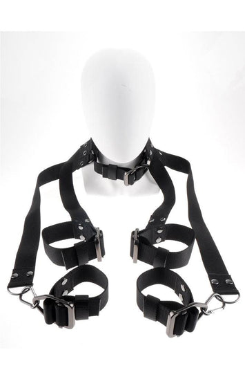 Pipedream - Command by Sir Richard's - Hogtie & Collar Bondage Restraint Set - Black - Stag Shop