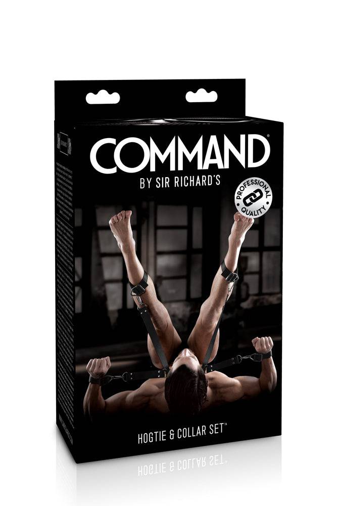Pipedream - Command by Sir Richard's - Hogtie & Collar Bondage Restraint Set - Black - Stag Shop