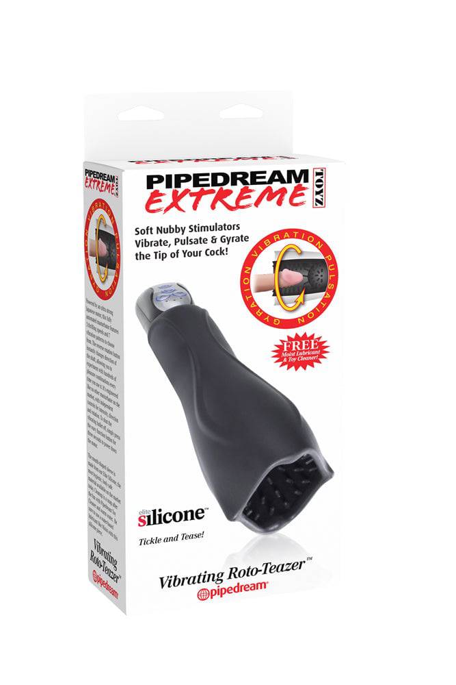 Pipedream Extreme - Vibrating Roto-Teazer Head Masturbator - Black - Stag Shop
