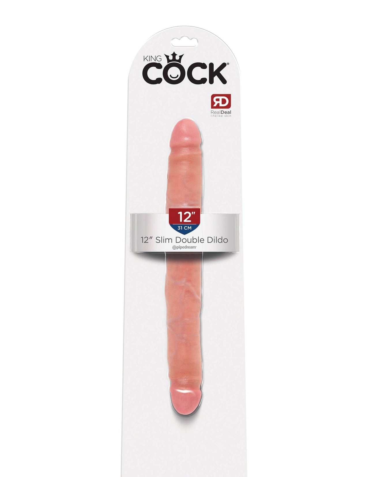 Pipedream - King Cock - Realistic Slim Double Ended Dildo - 12 inch - Beige - Stag Shop