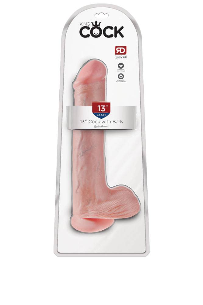 Pipedream - King Cock - Realistic Dildo with Balls - 13 inch - Beige - Stag Shop