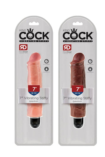 Pipedream - King Cock - Vibrating Realistic Stiffy Dildo - 7 inch - Stag Shop