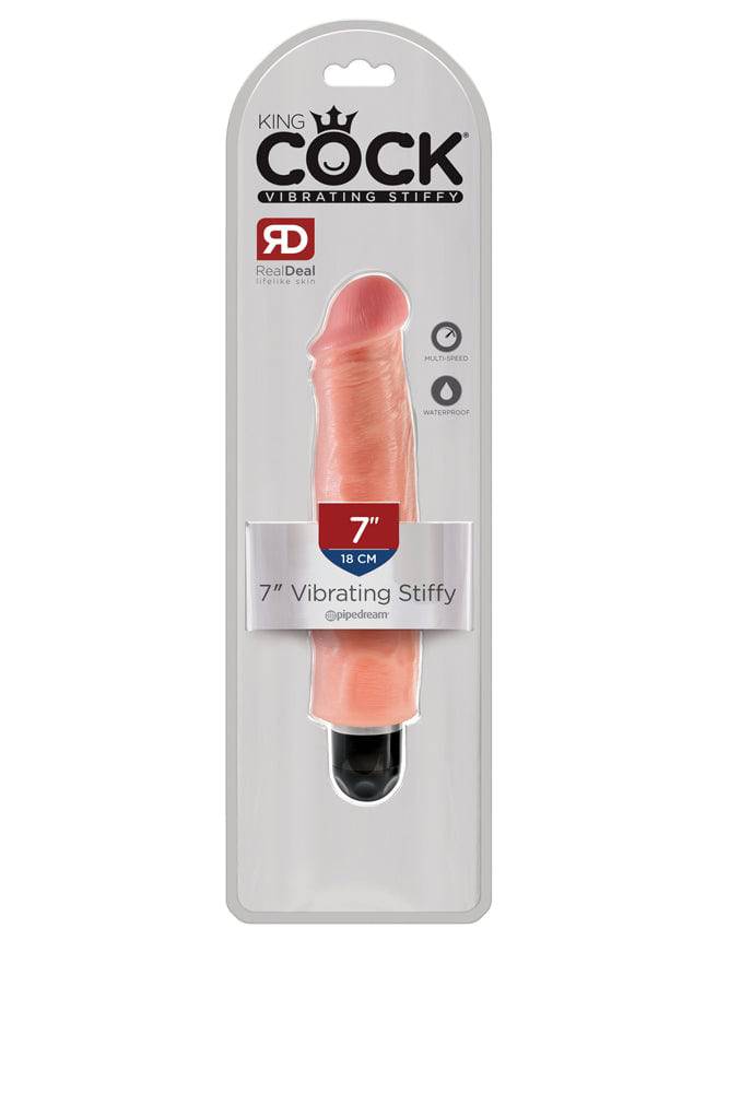 Pipedream - King Cock - Vibrating Realistic Stiffy Dildo - 7 inch - Stag Shop
