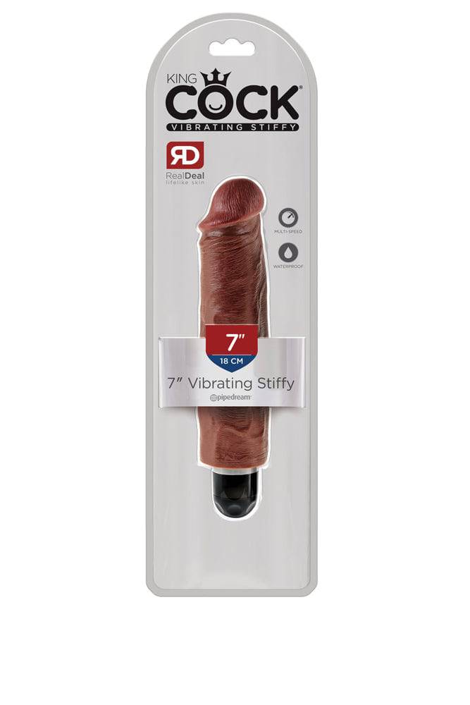Pipedream - King Cock - Vibrating Realistic Stiffy Dildo - 7 inch - Stag Shop
