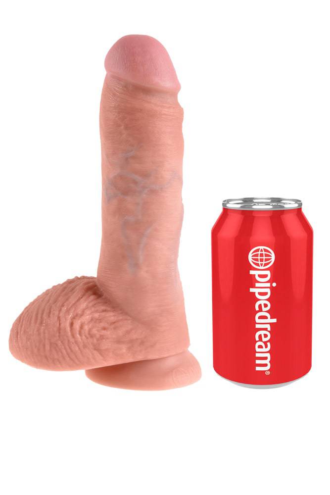 Pipedream - King Cock - Realistic Dildo with Balls - 8 inch - Beige - Stag Shop
