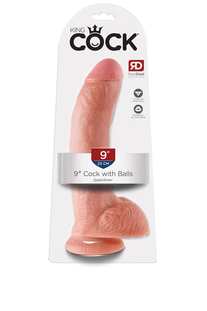 Pipedream - King Cock - Realistic Dildo with Balls - 9 inch - Beige - Stag Shop