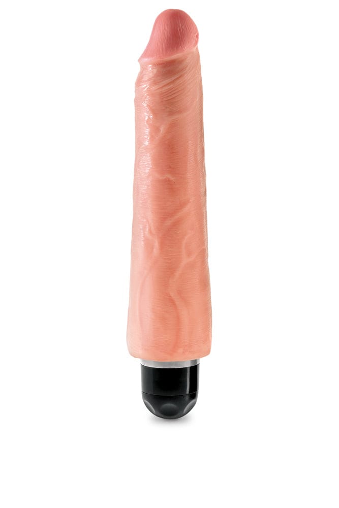 Pipedream - King Cock - Vibrating Realistic Stiffy Dildo - 9 inch - Beige - Stag Shop