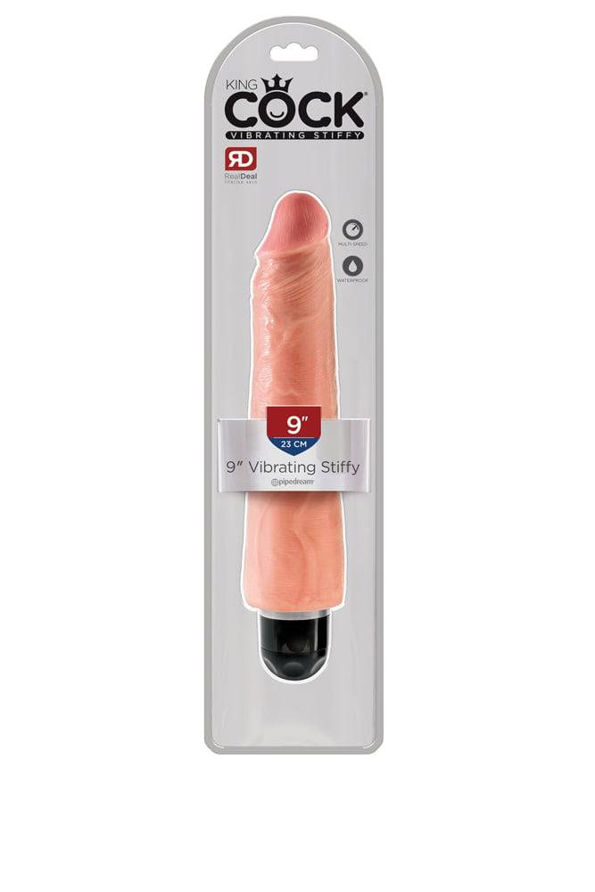 Pipedream - King Cock - Vibrating Realistic Stiffy Dildo - 9 inch - Beige - Stag Shop