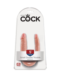 Thumbnail for Pipedream - King Cock - Double Trouble Curved Ultra Realistic Double Ended Dildo - Small - Beige - Stag Shop