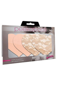 Thumbnail for X-Gen - Peekaboos - Nude Ambition Hearts Pasties - Beige - Stag Shop