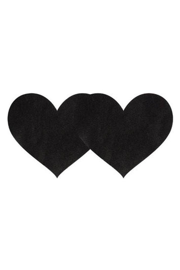 X-Gen - Peekaboos - Black Satin Heart Pasties - Stag Shop