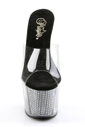 Pleaser USA - Adore 7 Inch Studded Slide - Black/Silver - Stag Shop
