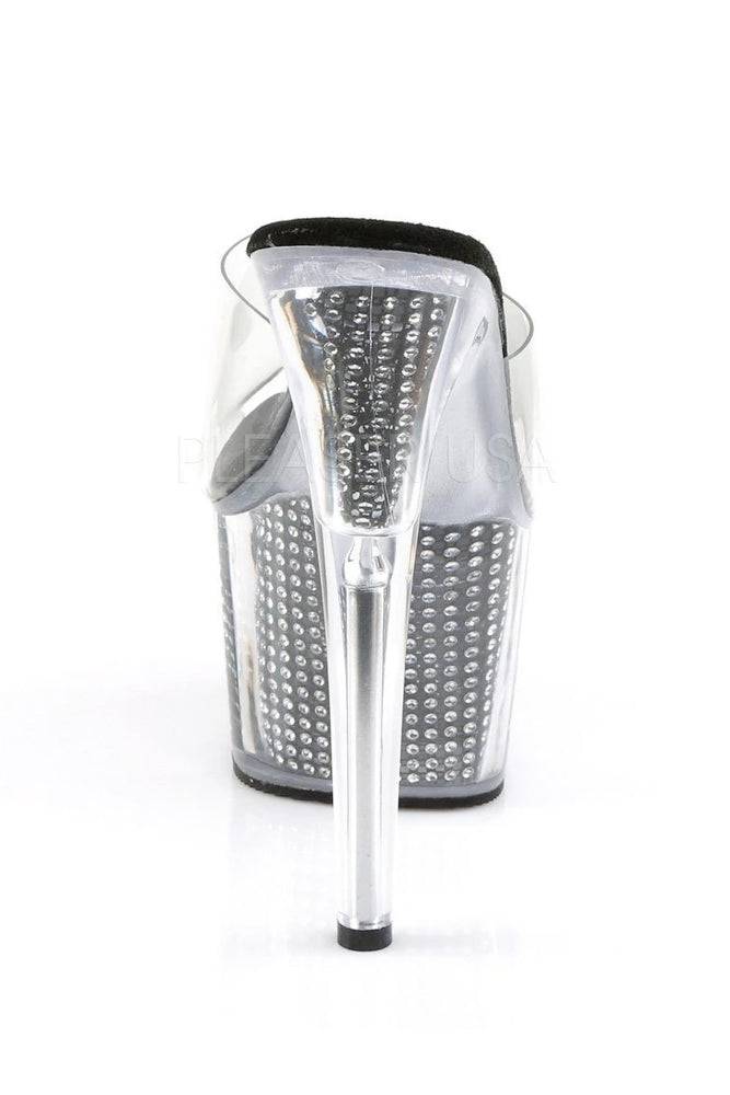 Pleaser USA - Adore 7 Inch Studded Slide - Black/Silver - Stag Shop