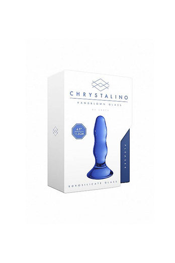 Shots Toys - Chrystalino - Pleaser Glass Butt Plug - Blue - Stag Shop