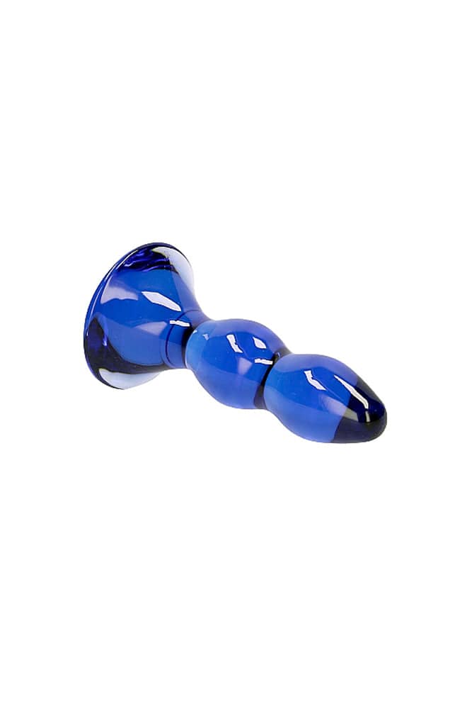 Shots Toys - Chrystalino - Pleaser Glass Butt Plug - Blue - Stag Shop
