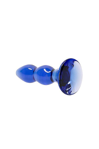 Shots Toys - Chrystalino - Pleaser Glass Butt Plug - Blue - Stag Shop