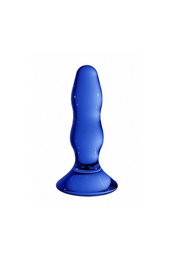 Shots Toys - Chrystalino - Pleaser Glass Butt Plug - Blue - Stag Shop