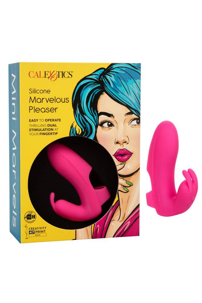 Cal Exotics - Mini Marvels - Silicone Marvelous Pleaser Finger Vibrator - Pink - Stag Shop