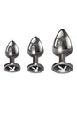 Playboy - Pleasure 3 Ways Metal Anal Training Kit - Silver/Black - Stag Shop