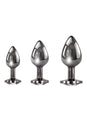 Playboy - Pleasure 3 Ways Metal Anal Training Kit - Silver/Black - Stag Shop