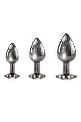 Playboy - Pleasure 3 Ways Metal Anal Training Kit - Silver/Black - Stag Shop