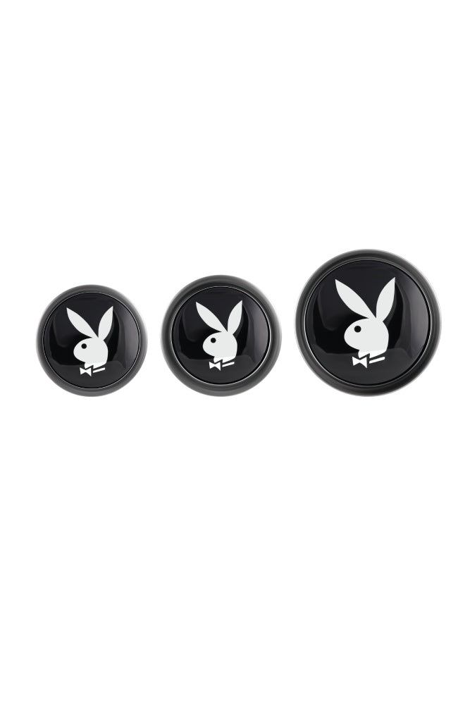 Playboy - Pleasure 3 Ways Metal Anal Training Kit - Silver/Black - Stag Shop