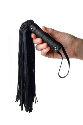 XR Brands - Strict - Pleather Pleasure Mini Flogger - Black - Stag Shop