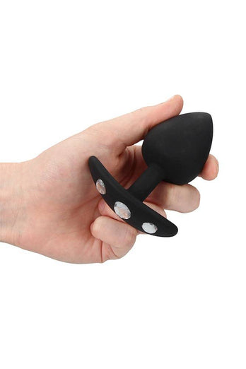Ouch by Shots Toys - Diamond Butt Plug With Handle - Black - Assorted - Stag Shop