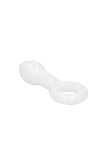 Shots Toys - Chrystalino - Plugger Glass Butt Plug - White - Stag Shop