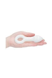 Shots Toys - Chrystalino - Plugger Glass Butt Plug - White - Stag Shop