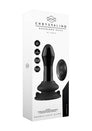 Shots Toys - Chrystalino - Pluggy Vibrating Glass Anal Plug with Suction Cup & Remote - Black - Stag Shop