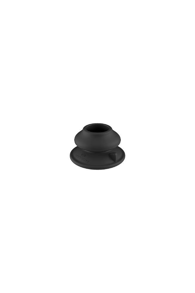 Shots Toys - Chrystalino - Pluggy Vibrating Glass Anal Plug with Suction Cup & Remote - Black - Stag Shop