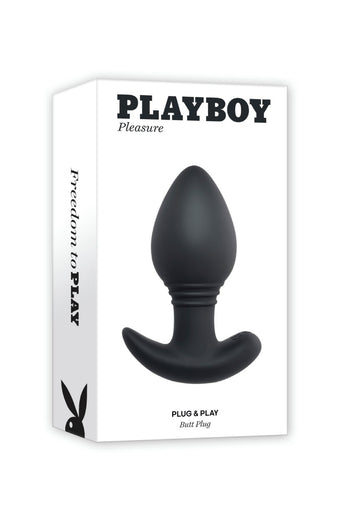 Playboy - Plug & Play Vibrating Anal Plug with Remote Control - Black - Stag Shop