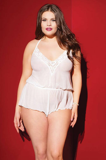 Coquette - 2449 - Romper - White - OSXL - Stag Shop