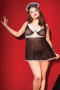Coquette - 2463 - Babydoll & G-String - Black/White - OS/XL - Stag Shop
