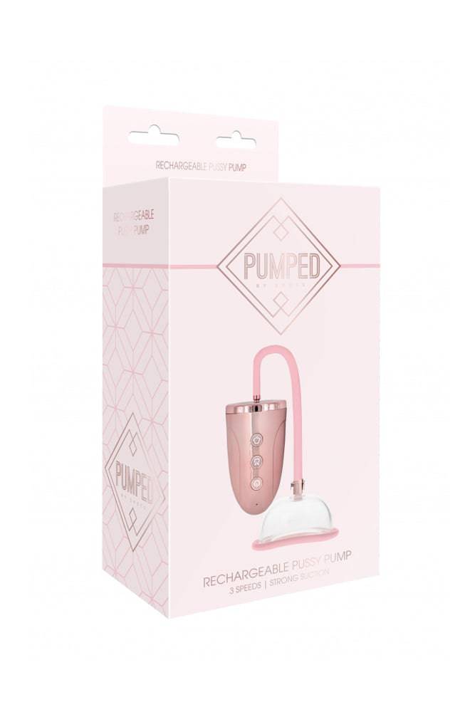 Shots Toys - Pumped - Rechargeable Pussy Pump - Rose Gold - Stag Shop