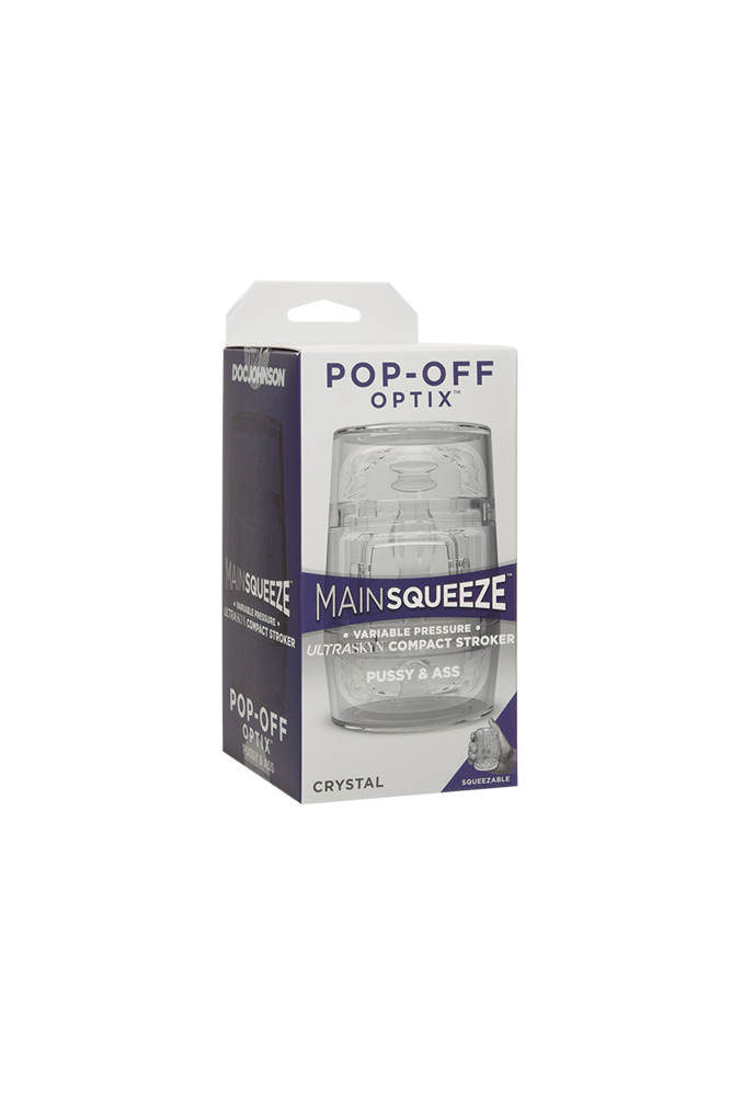 Main Squeeze - Pop-Off Optix Double-Ended Stroker - Clear - Stag Shop